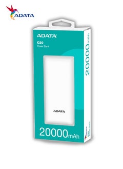 ADATA Power Bank C20 | 20,000 mAh | USB Type-C and Type-A | Multi-Circuit Protection | Compatible with iPhone, Samsung, iPad, and More | White  - Image 2