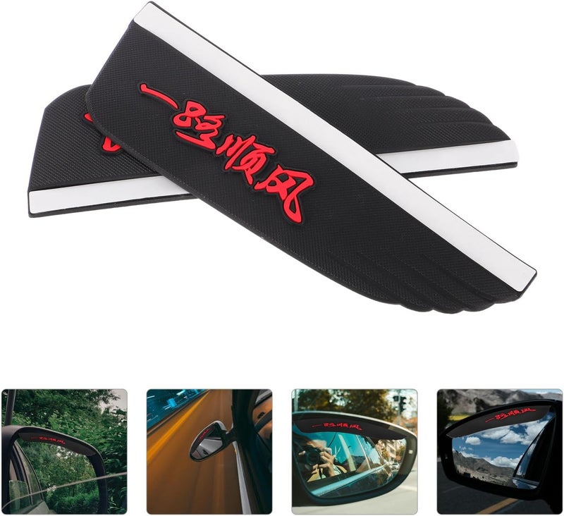 Side Mirror Rain Visor Protector 1 Pair Black Pvc Car Rear View Mirror Rain Eyebrow Universal Fit All-season Weather Protection - Image 4