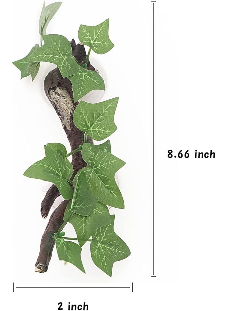 Artificial Ivy Branch with Suction Cup, 22 cm x 5 cm, Terrarium Climbing Decoration for Reptiles and Amphibians - Image 4
