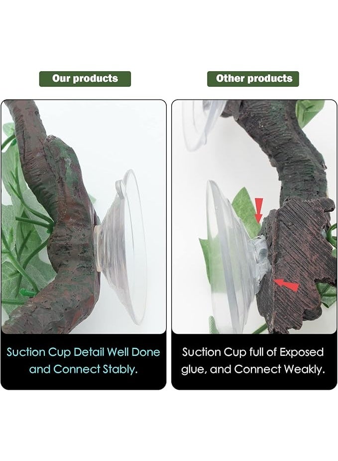 Artificial Ivy Branch with Suction Cup, 22 cm x 5 cm, Terrarium Climbing Decoration for Reptiles and Amphibians - Image 3