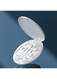IBAMA كابل بيانات USB متعدد الوظائف بقدرة 60 وات، صندوق تخزين سريع للشحن، صندوق تخزين صغير للأدوات الإلكترونية الرقمية، مجموعة دبابيس إزالة البطاقات (أبيض)  - Image 1
