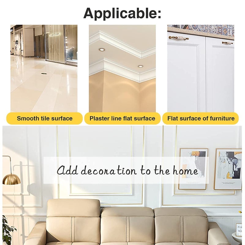 VKR VKR SelfAdhesive Decorative 5M Rose Golden Sticker for Tiles Line Gaping Waterproof Gap Sealing Sticker Strip for Home Floor Wall Ceiling Kitchen Cabinet 1CM Wide Pack of 1  - Image 5