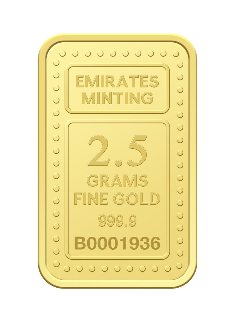 الإمارات مينتنج إمارات مينتنغ سبيكة ذهب الكعبة 2.5 جرام نقاء 999.9  - Image 1