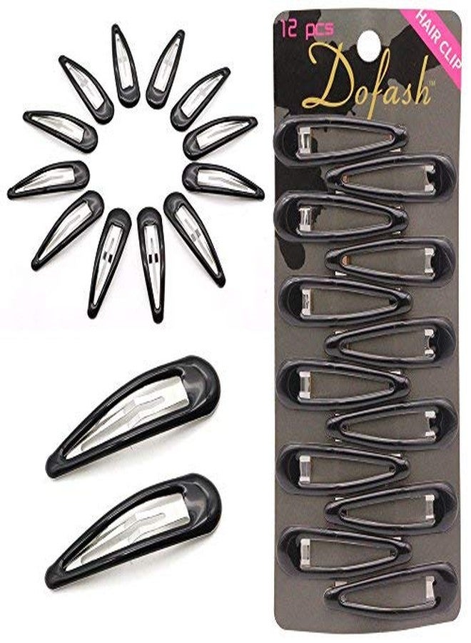 Dofash 5CM/2IN Epoxy Snap Hair Clips Metal Grips Tortie Accessories For Women (Epoxy Black) - Image 1