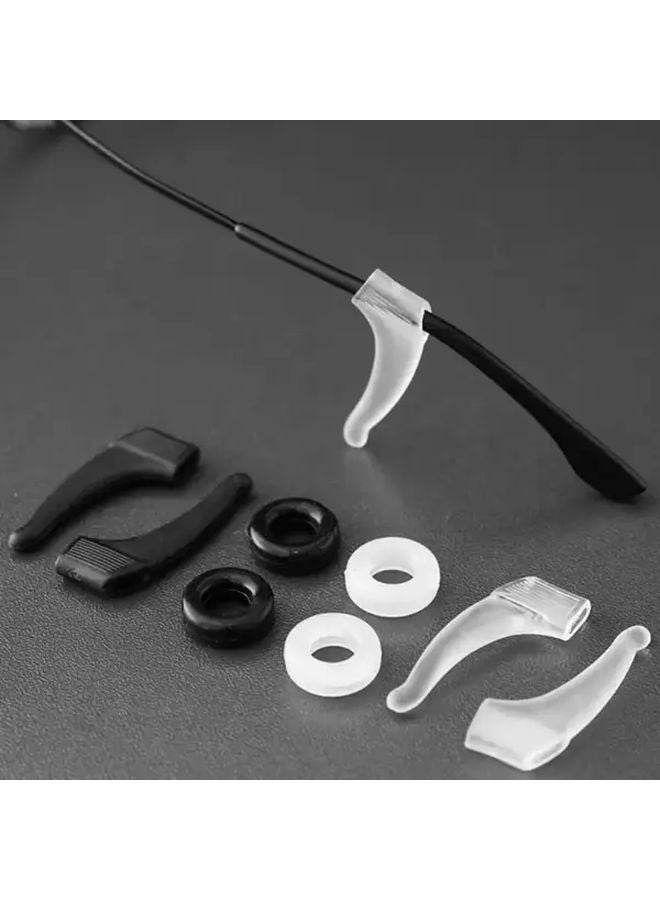 Black 4PCS Anti Slip Silicone Eyeglass Sleeves with Ear Hook Support for Sports - Image 5