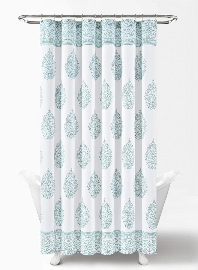Lush Decor Teardrop Leaf Shower Curtain, 72" x 72", Blue - Image 4