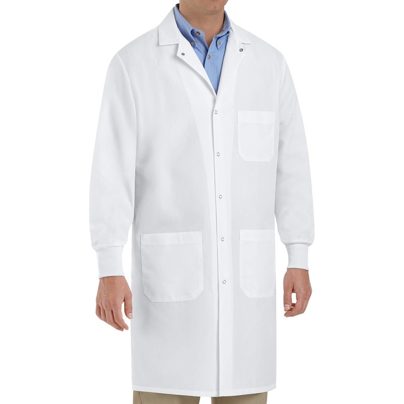 Red Kap Unisex Specialized Cuffed Lab Coat with 3 Front Pockets, White, 3X-Large - Image 1