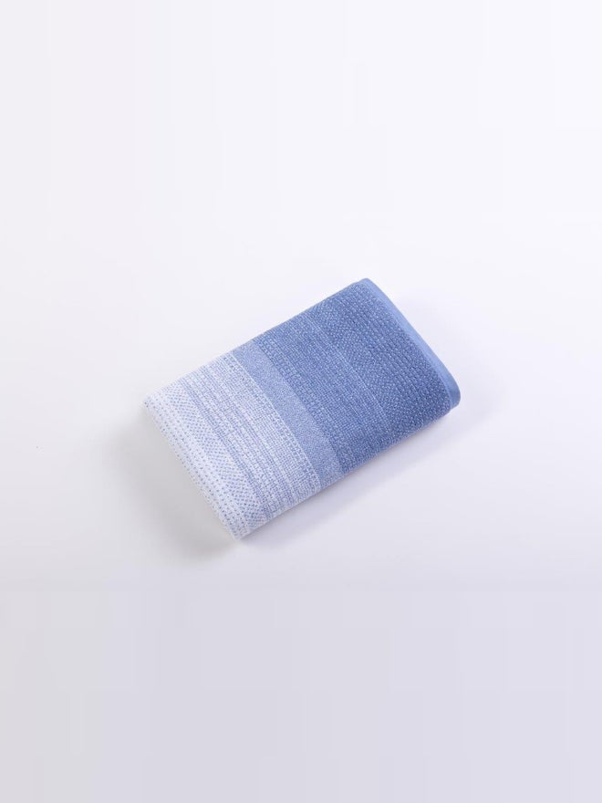 CANNON Striped Yarn Dyed Towel 70X140Cm 100% Cotton Blue Grey 600Gsm - Image 1