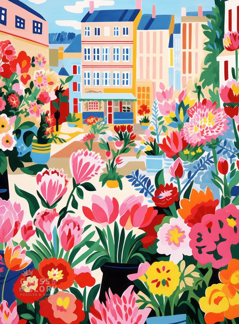 Cross & Glory - Petal Promenade: Springtime in Paris - 1000 Piece Jigsaw Puzzle for Adults | Vibrant Spring Colors | Satin Finish | 20"x 27" - Image 1