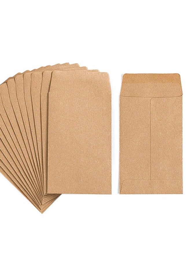 "100 ظرف فلوس من ورق الكرافت ذاتي اللصق - لتخزين البذور، الطوابع، المجوهرات والأجزاء الصغيرة مقاس 2.25 × 3.5 بوصة - ظرف فلوس هدايا  " - Image 1