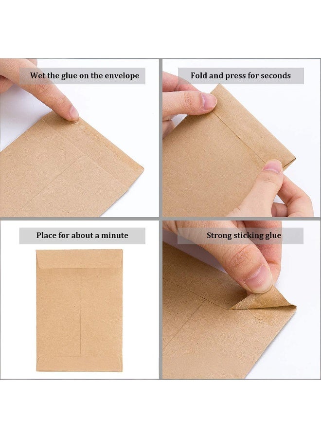 "100 ظرف فلوس من ورق الكرافت ذاتي اللصق - لتخزين البذور، الطوابع، المجوهرات والأجزاء الصغيرة مقاس 2.25 × 3.5 بوصة - ظرف فلوس هدايا  " - Image 3