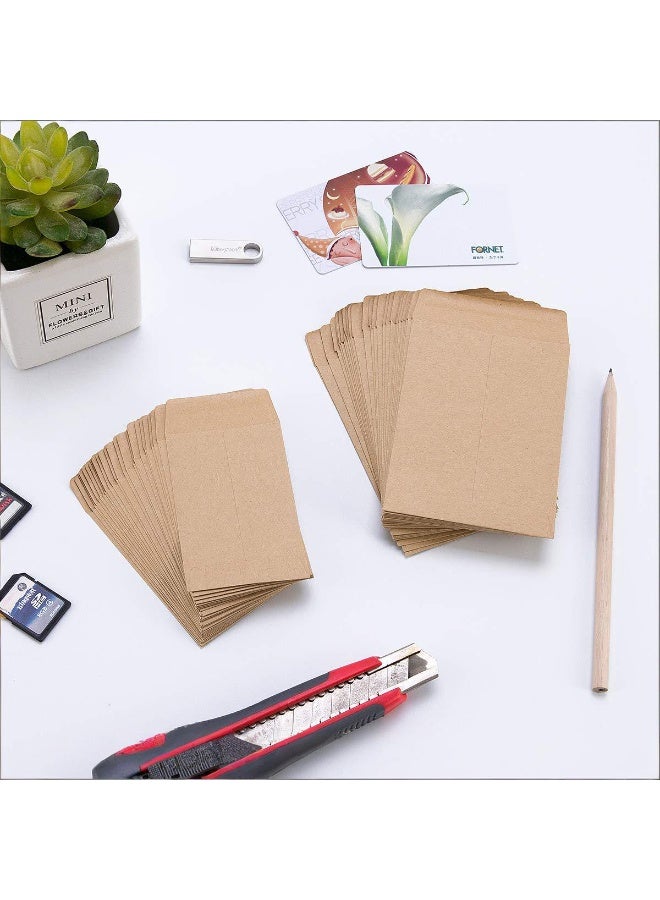 "100 ظرف فلوس من ورق الكرافت ذاتي اللصق - لتخزين البذور، الطوابع، المجوهرات والأجزاء الصغيرة مقاس 2.25 × 3.5 بوصة - ظرف فلوس هدايا  " - Image 4