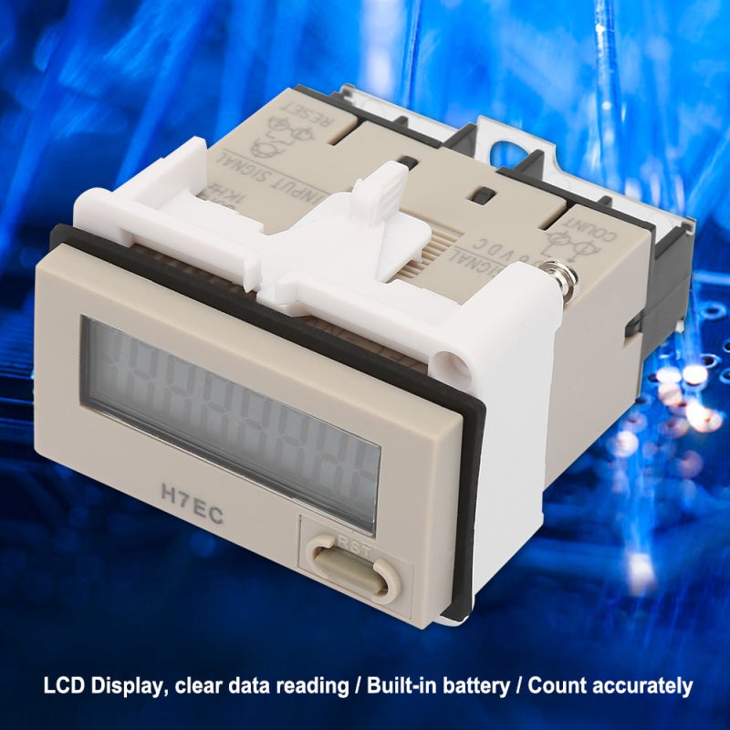 عداد رقمي H7EC NV بشاشة LCD مكونة من 8 خانات - مجمع كهربائي يعمل ببطارية الليثيوم - تركيب على اللوحة بدقة عالية، تيار مستمر 3-36 فولت - Image 3