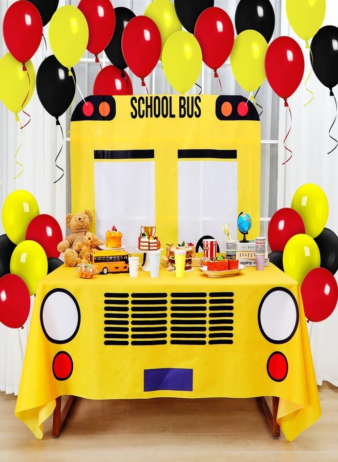 Oudain 2 Pcs School Bus Party Decorations First Day of School Banner and Tablecloth Yellow Bus Tablecover and Backdrop for Boys Girls Birthday Theme Party Favor(107.9 x 53.9 Inches) - Image 5