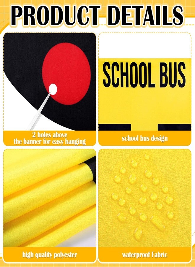 Oudain 2 Pcs School Bus Party Decorations First Day of School Banner and Tablecloth Yellow Bus Tablecover and Backdrop for Boys Girls Birthday Theme Party Favor(107.9 x 53.9 Inches) - Image 4