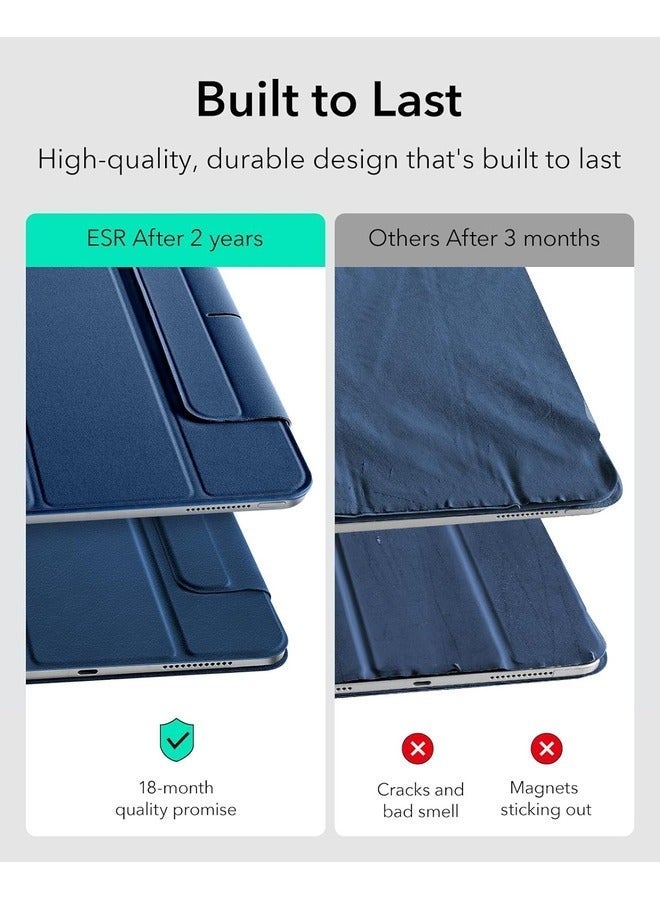 راكسوم حافظة لجهاز iPad Air مقاس 11 بوصة باللون الأزرق الداكن (M2، الجيل السادس/الخامس/الرابع) - حامل ثلاثي الطيات رفيع مع إغلاق مغناطيسي، وحماية متينة، ويدعم Apple Pencil Pro وUSB-C - Image 5