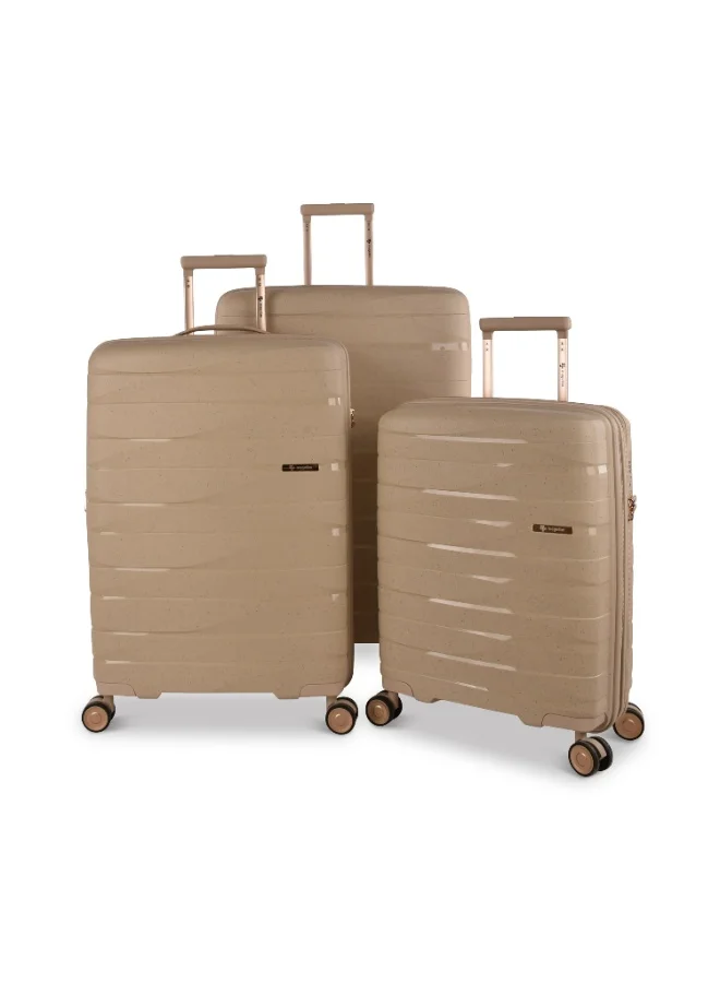 Magellan Magellan PP Trolley 3 Piece Luggage Set FP/3P – 20/24/28 Inch, 4 Double Wheels, TSA Lock, Expandable