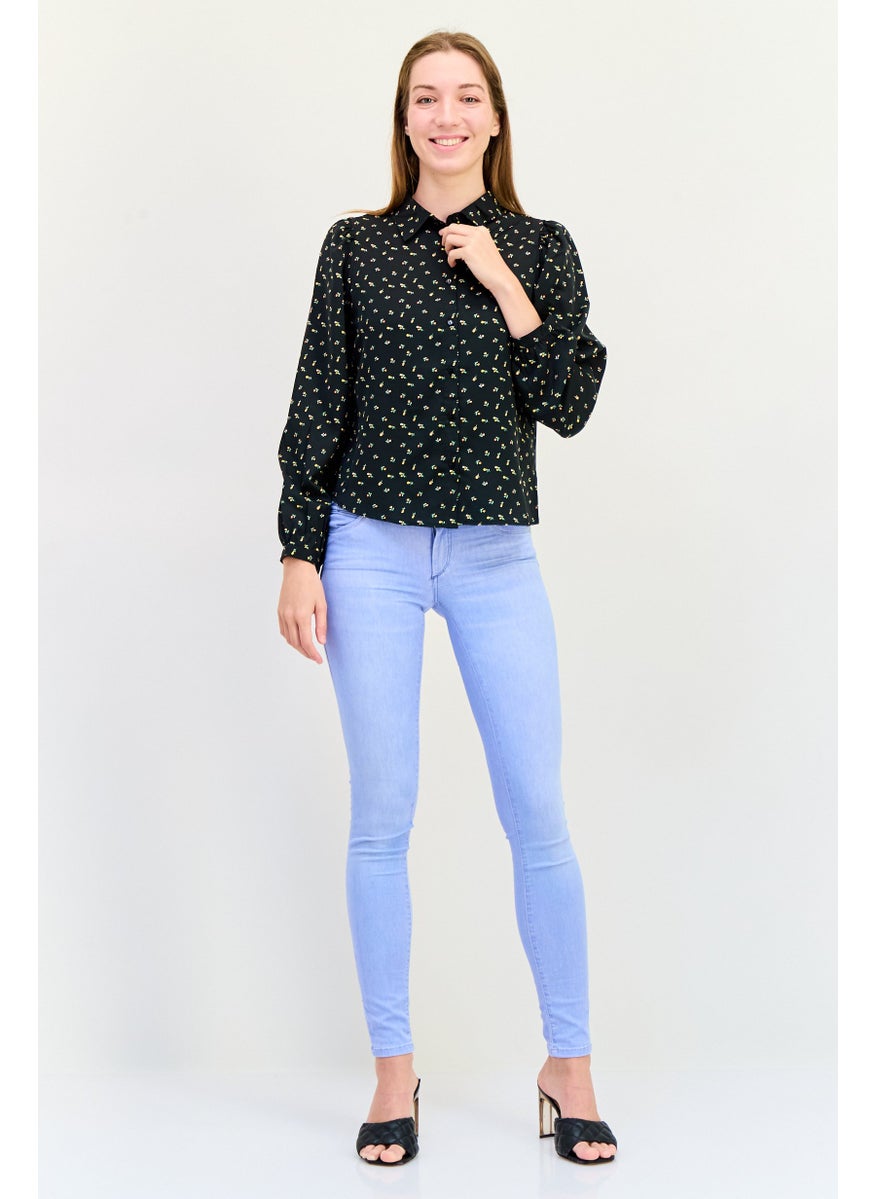 BRAVE SOUL Women Spread Collar Long Sleeve Floral Print Blouse, Multicolor  - Image 3