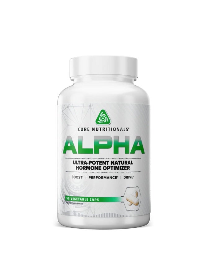 Core ALPHA, Ultra-Potent Natural Hormone Optimizer for Men, Supports Testosterone, Hormonal Balance & Vitality - 56 veg capsule