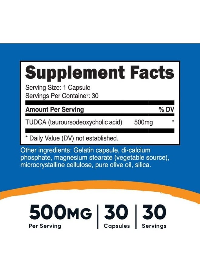 Nutricost تودكا 500 مجم، 30 كبسولة (حمض توروسوديوكسيكوليك) - جودة ممتازة، خالية من الجلوتين - Image 2