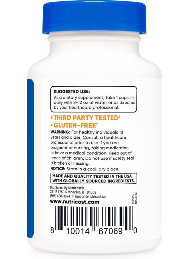 Nutricost تودكا 500 مجم، 30 كبسولة (حمض توروسوديوكسيكوليك) - جودة ممتازة، خالية من الجلوتين - Image 4