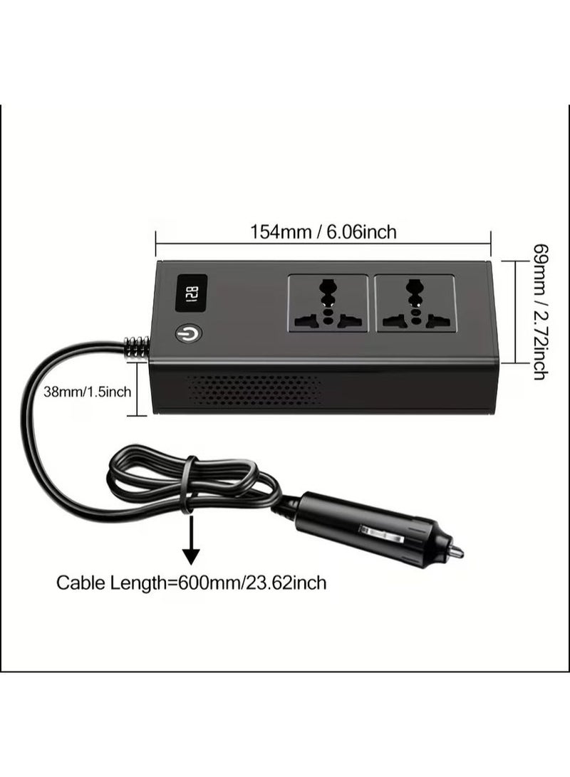 AiQi 200W Car Power Inverter 12V to 220V | Dual AC Outlets with PD & QC Fast Charging | Multi-Protection | Ideal for Family Use - Image 2