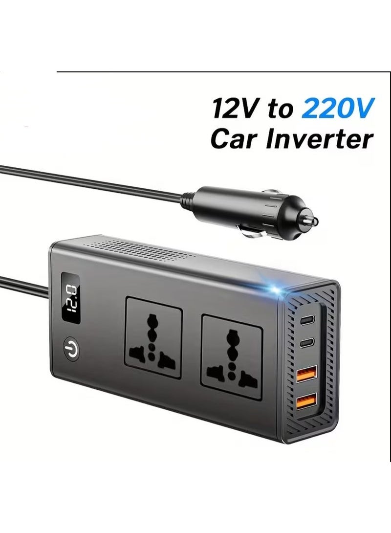 AiQi 200W Car Power Inverter 12V to 220V | Dual AC Outlets with PD & QC Fast Charging | Multi-Protection | Ideal for Family Use - Image 1