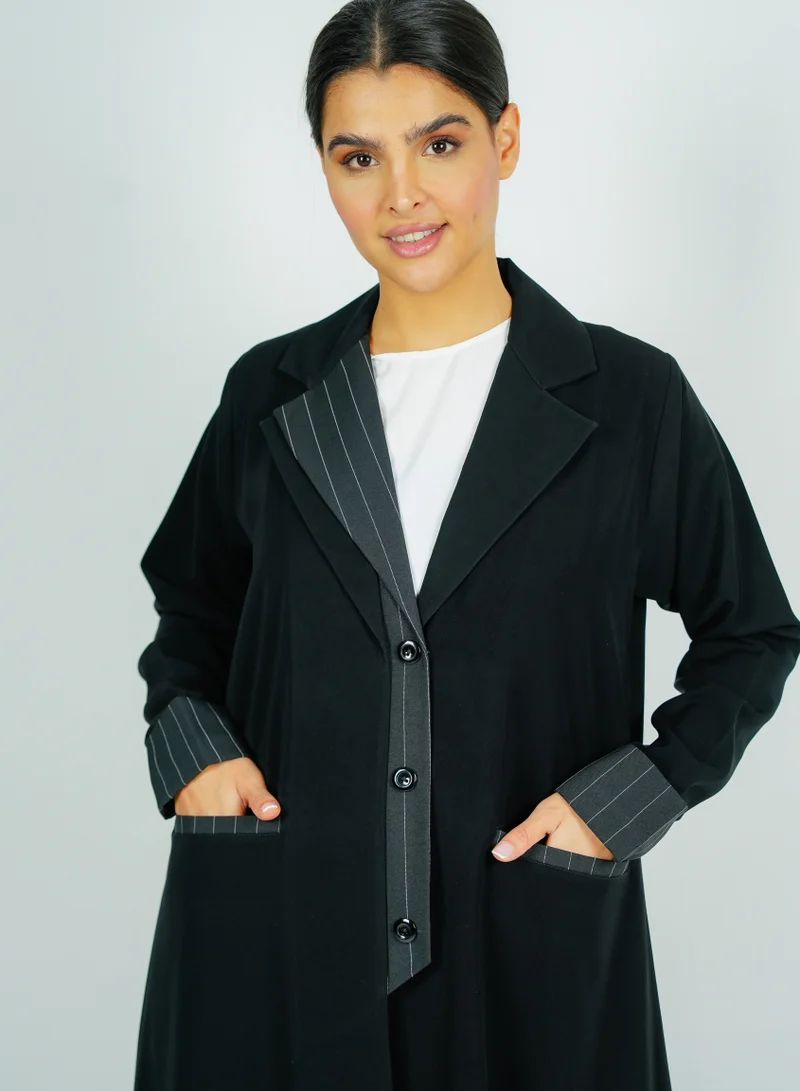 Rosette Abaya  Stylish Blazer abaya with  button style for Women | Best Price UAE