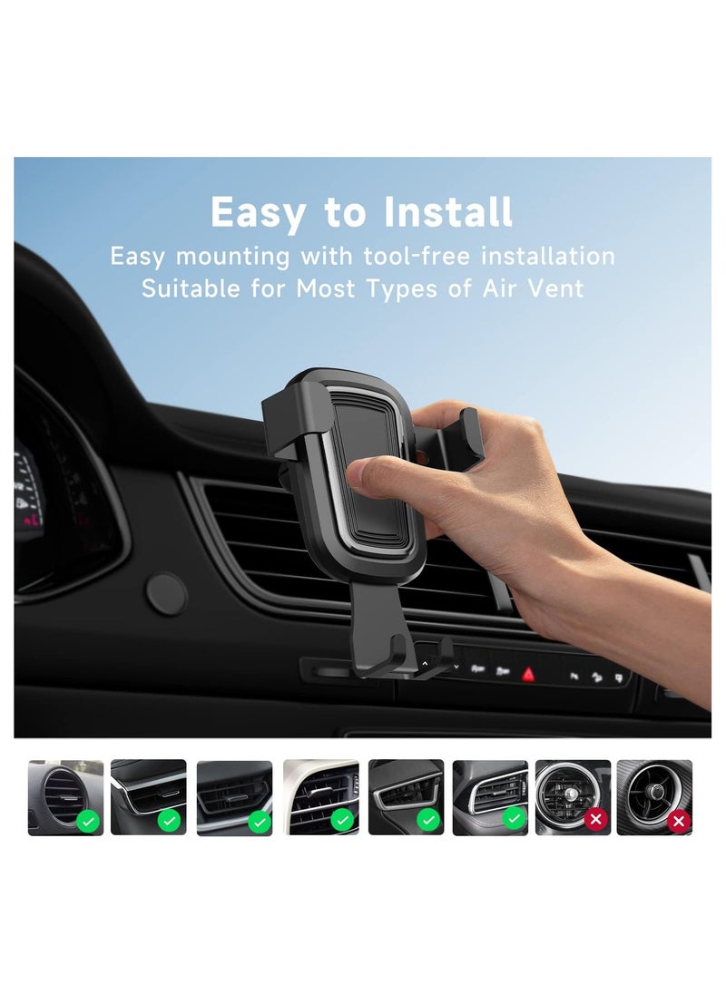 RATSAW Phone Holder Stand for Car Air Vent Adjustable Mobile Holder Car Auto Lock Gravity Mobile Phone Mount Ac Vent Car Mount Compatible with iPhone 15 14 Pro Max 13 12 Samsung Xiaomi  - Image 3