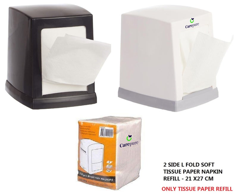 Carepure Double Side L-Fold Table Top Tissue Paper Napkin (Only Tissue Refill) (1000 Pcs)(L Fold Tissue Refill - 10 PACKET) - Image 2