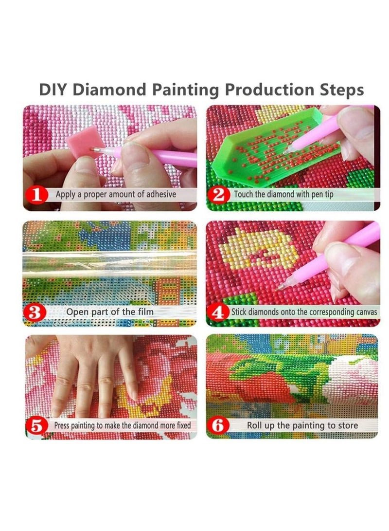 NIBEMINENT Diamonds Painting Kit Bright Moon Full Drill Embroidery Cross Stitch Picture Supplie Arts Craft Wall Sticker Decor 11.8x15.8 inch Diamond Dotz for Adult - Image 4