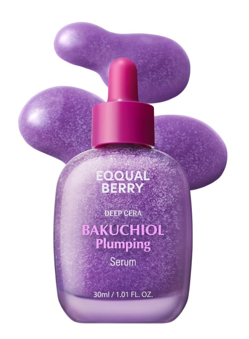 eqqualberry Bakuchiol Plumping Serum – Pore and Wrinkle Minimizer | Retinol Alternative for Sensitive Skin | Enhances Firmness and Elasticity with Ceramide, 1.01oz / 30ml - Image 1