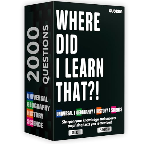 quokka Trivia Card Games for Adults with 2000 Questions Party Board Games for Adults TeensFamilies Trivia Cards with Answers in Geography History Science and General Knowledge for Family Game Night - Image 1