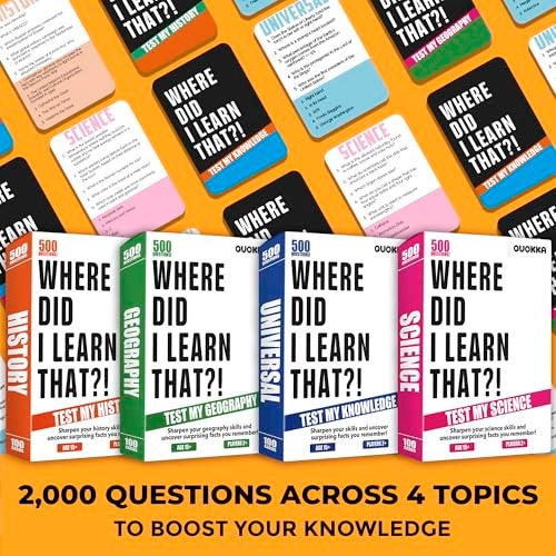 quokka Trivia Card Games for Adults with 2000 Questions Party Board Games for Adults TeensFamilies Trivia Cards with Answers in Geography History Science and General Knowledge for Family Game Night - Image 5