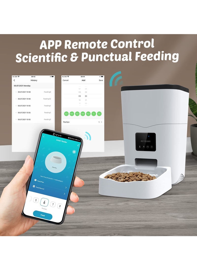 Generic - Pet  Feeder, Smart Pet Food Dispenser with App Control Portion Control&Timer Setting, Auto Dog Feeder 1-10 Meals, Voice Record, Small & Medium Pets, BPA-Free, 2.4G Wi-Fi ONLY, 3L/13cup - Image 1