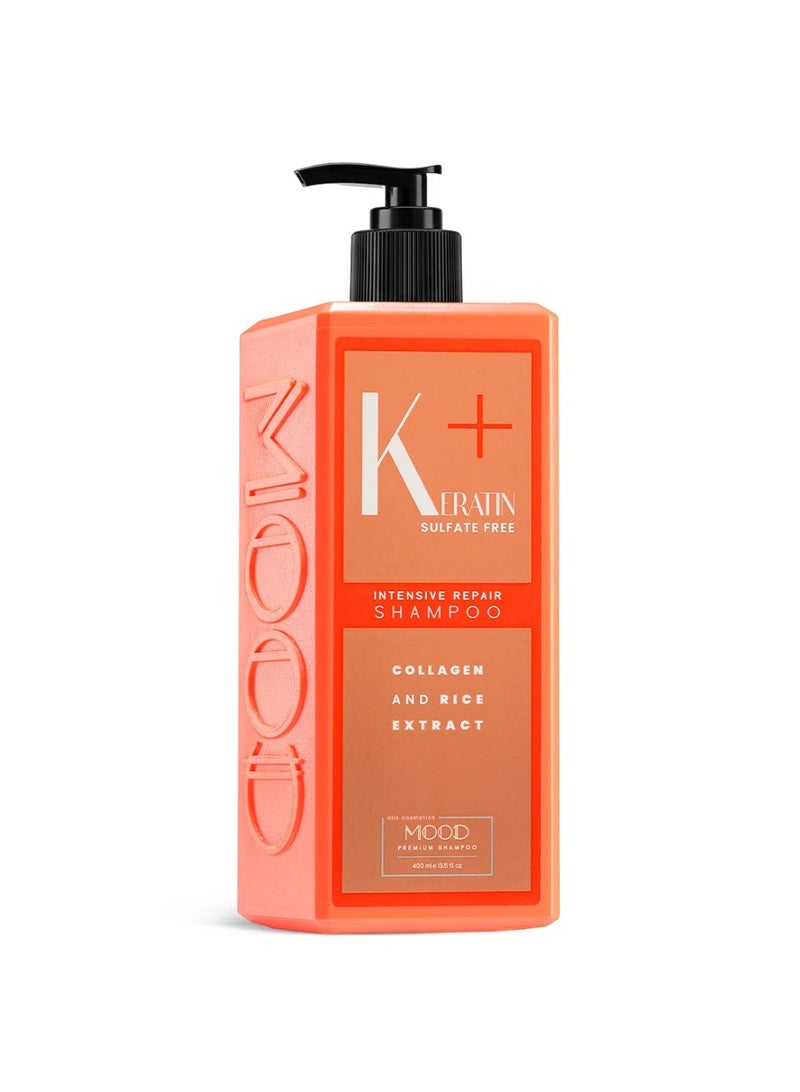 MOOD Keratin Plus Intensive Repair Sulphate-Free Shampoo 400 ML - Image 1