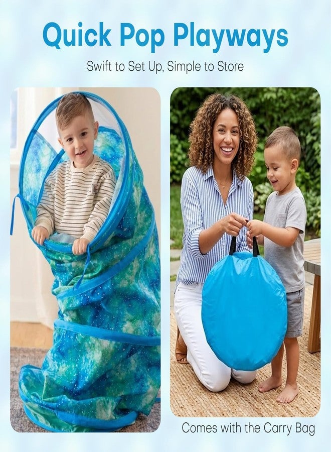 سينسوري 4 يو نفق لعب للأطفال، نفق زحف حسي قابل للطي بطول 6 أقدام للاستخدام الداخلي والخارجي - Image 2