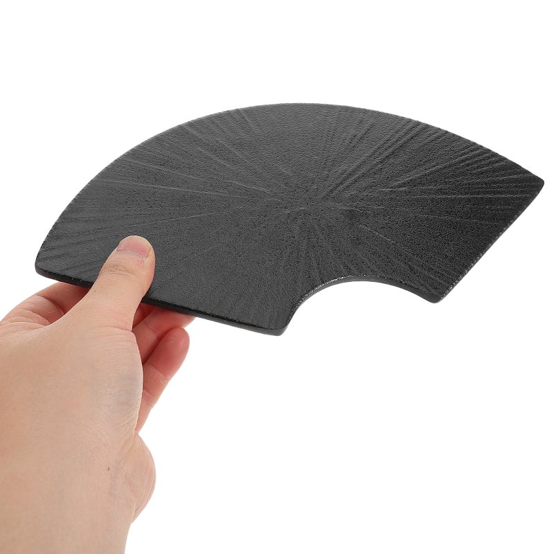 Japanese Sushi Plate: Fan-Shaped Serving Platter Dumpling Dish Faux Porcelain Dinnerware For Dumplings Appetizers And Desserts - Image 2