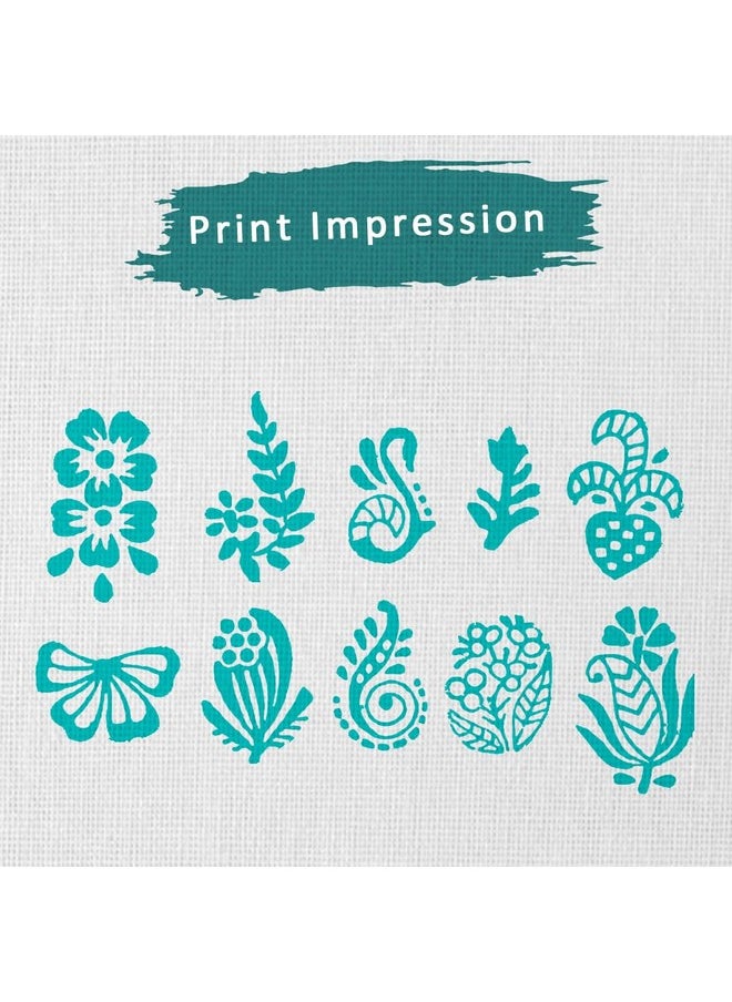 Hashcart Hashcart Wooden Indian Traditional Design Printing Stamps/Blocks for Printing Saree Border/Dresses/Craft Card Making/Scrapbook/Clay Pottery (Set of 10)  - Image 3
