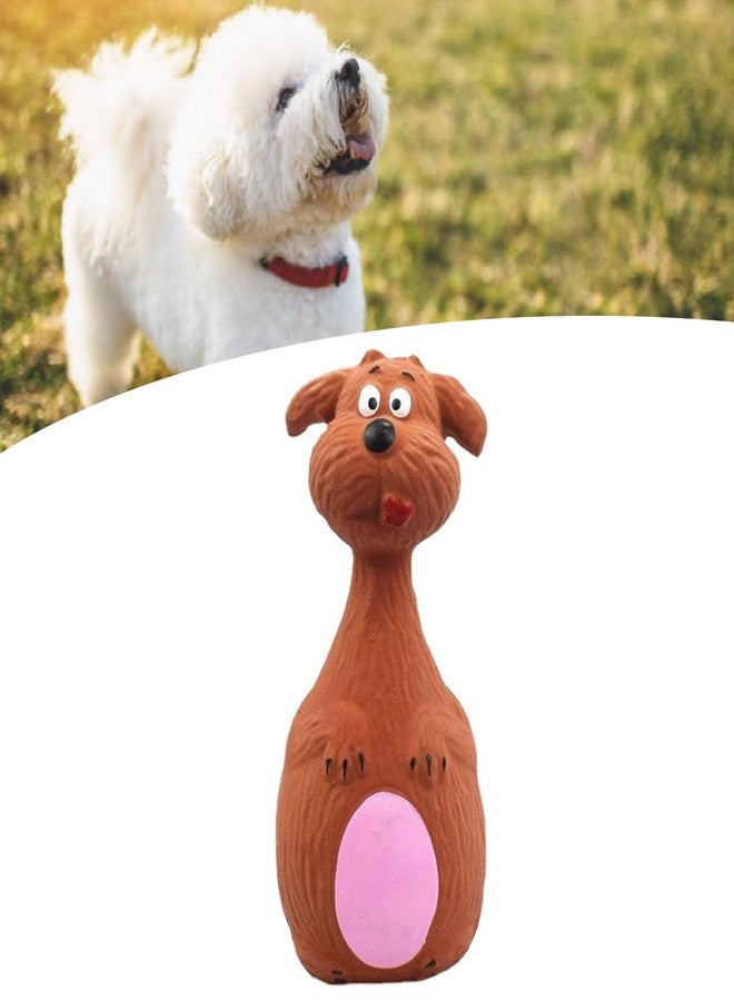 TEUOPIOE Interactive Dog Toys for Small Dogs, Rubber Latex Squeaky Toy with Cartoon Design, Bite Resistant Soft Chew Toy for Dogs Perfected for Play Teething for Small Medium Dogs (Brown Dog) - Image 2