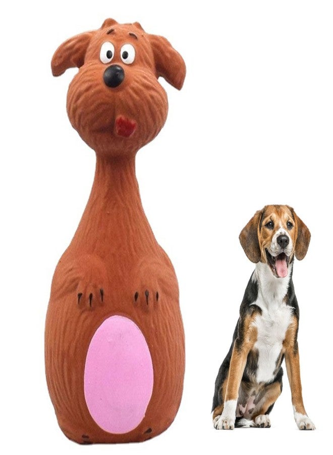 TEUOPIOE Interactive Dog Toys for Small Dogs, Rubber Latex Squeaky Toy with Cartoon Design, Bite Resistant Soft Chew Toy for Dogs Perfected for Play Teething for Small Medium Dogs (Brown Dog) - Image 3
