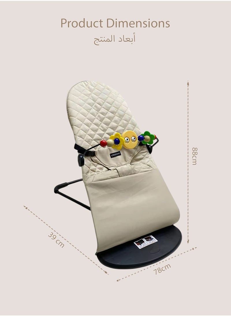 Toshionics Adjustable Baby Bouncer Seat with Toy Bar  4-in-1 Foldable Infant Rocker for Newborns and Toddlers Portable Baby Lounger Chair for Play Rest and Sleep Lightweight Travel-Friendly Safety Belt Included  - Image 4