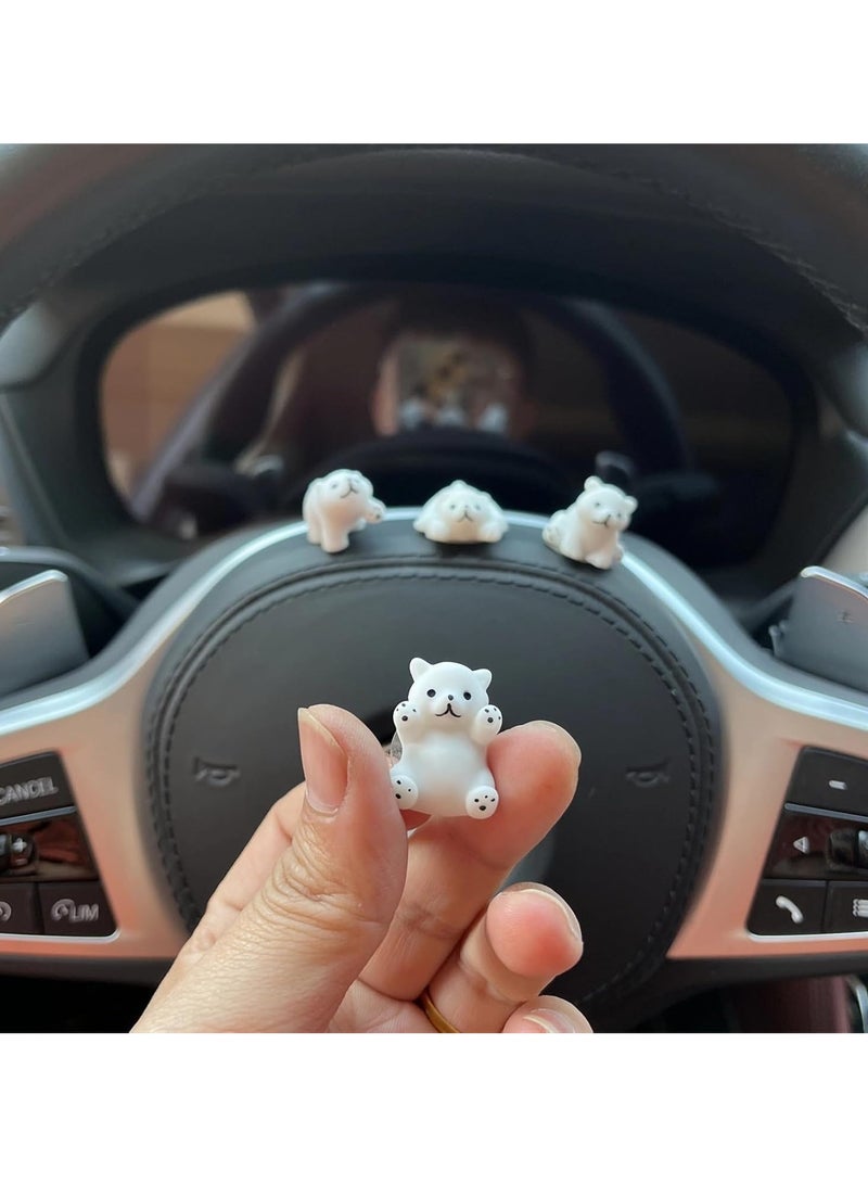 Generic Cute Car Rearview Mirror Accessories for Car Polar Bear Interior Decoration Dashboard Car Ornament Funny Gifts for Cute Car Mirror Interior Decors (4 Pcs)  - Image 4