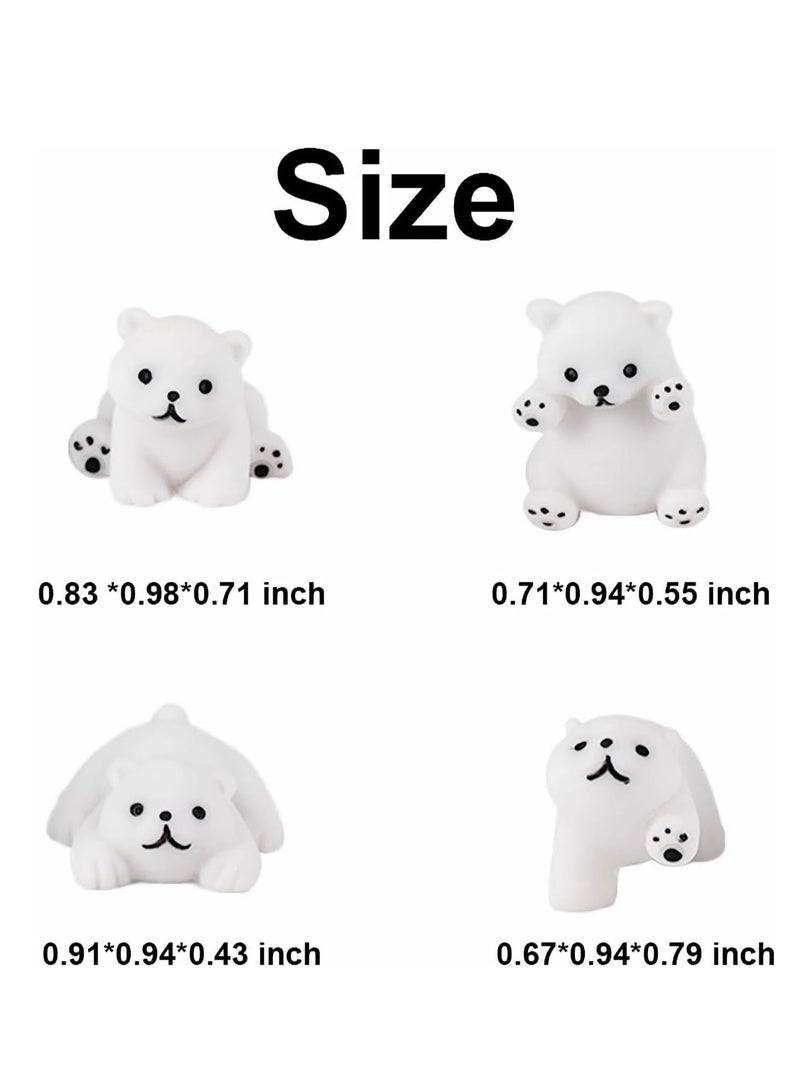 Generic Cute Car Rearview Mirror Accessories for Car Polar Bear Interior Decoration Dashboard Car Ornament Funny Gifts for Cute Car Mirror Interior Decors (4 Pcs)  - Image 5
