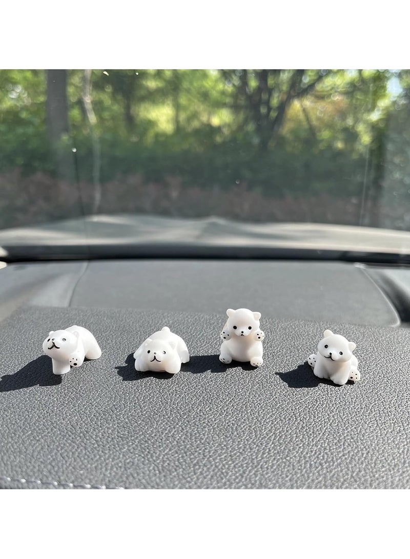 Generic Cute Car Rearview Mirror Accessories for Car Polar Bear Interior Decoration Dashboard Car Ornament Funny Gifts for Cute Car Mirror Interior Decors (4 Pcs)  - Image 1