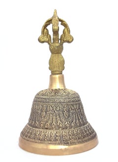 Uv Creation Brass 5 Inch Tibetan Buddhist Bell For Meditation Brass Items By Uv Creation  - Image 2