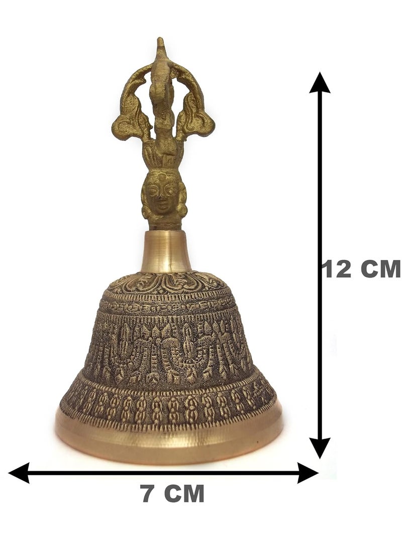 Uv Creation - Brass 5 Inch Tibetan Buddhist Bell For Meditation Brass Items By Uv Creation - Image 1