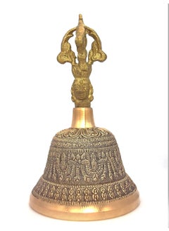 Uv Creation Brass 5 Inch Tibetan Buddhist Bell For Meditation Brass Items By Uv Creation  - Image 1