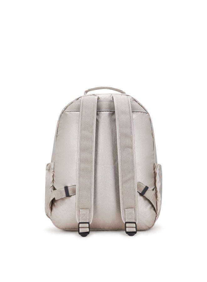 kipling Classic Seoul Kids School Large Backpack with Tablet Protection, 15-inch, 27L, 0.65kg, Bottle holder - Metallic Glow - (Gold) - Image 2