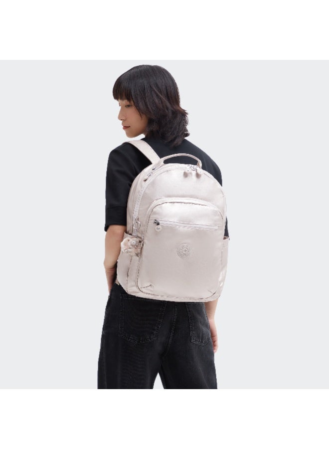 kipling Classic Seoul Kids School Large Backpack with Tablet Protection, 15-inch, 27L, 0.65kg, Bottle holder - Metallic Glow - (Gold) - Image 4